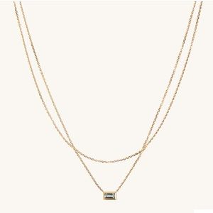 Layered Auqamarine necklace. Brand new. Never worn